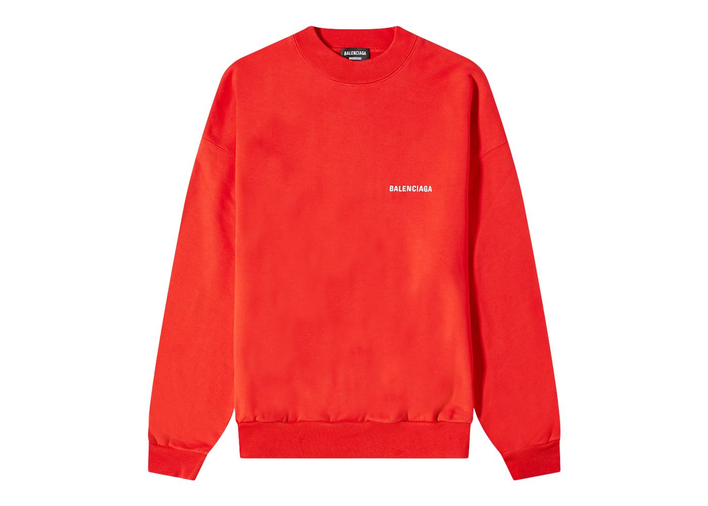 Balenciaga Back Logo Oversized Crewneck Bright Red White Men s