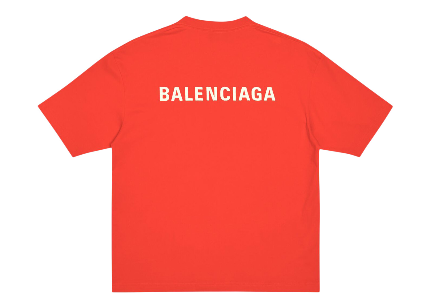 Balenciaga Back Logo Regular Fit Vintage T-shirt Bright Red/White
