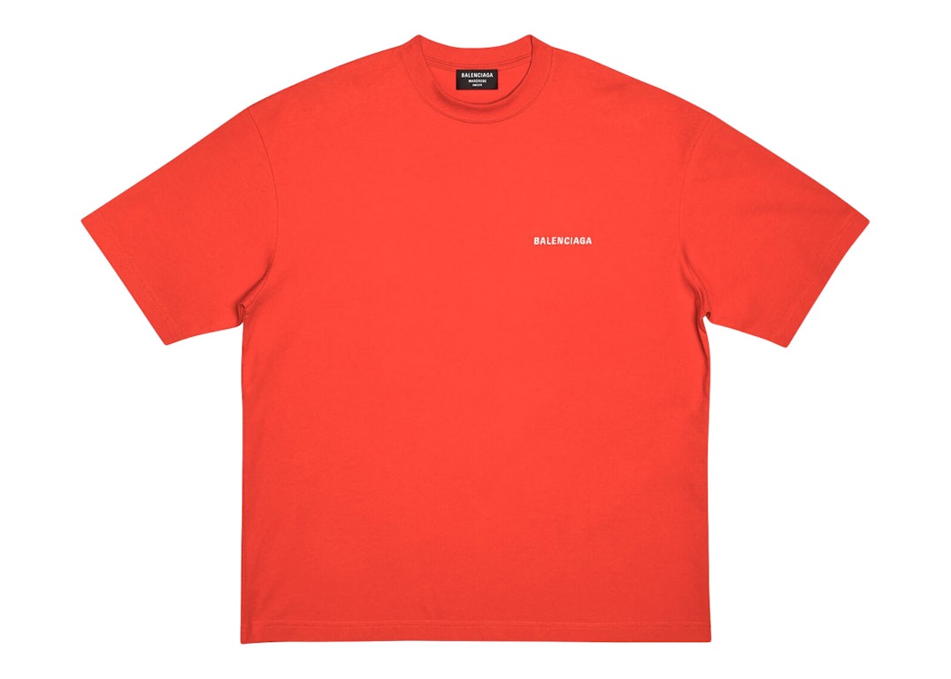 Pre-owned Balenciaga Back Logo Regular Fit Vintage T-shirt Bright Red/white