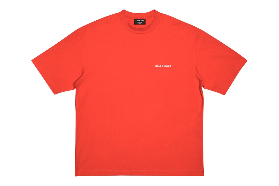 Pre-owned Balenciaga Back Logo Regular Fit Vintage T-shirt Bright Red/white