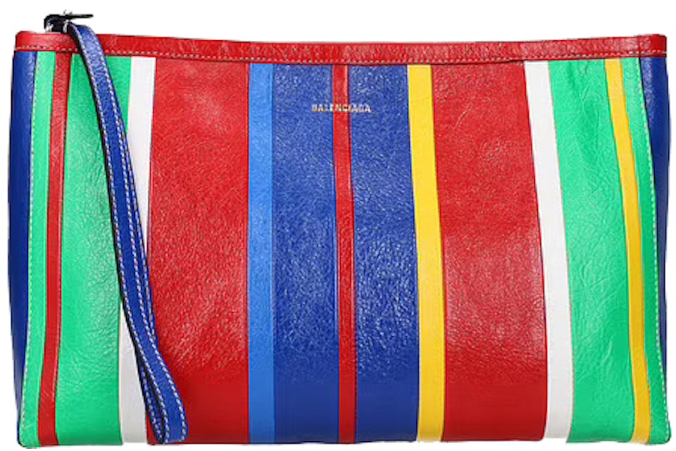 Balenciaga Barbes Zip Pouch Large Multicolor in Calfskin Leather with  Silver-tone - US