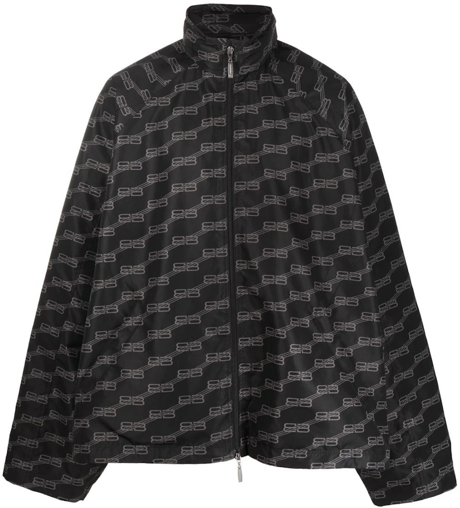 Men's Bb Monogram Zip-up Jacket in Black