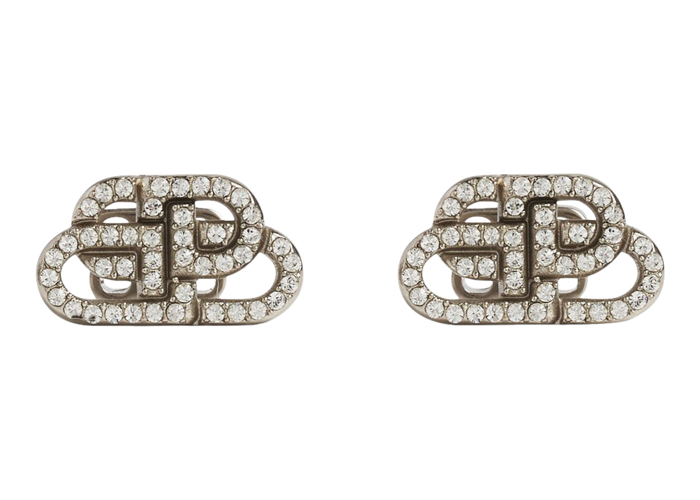 Balenciaga BB XS Stud Earrings Crystal/Silver