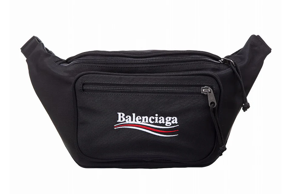 Balenciaga Political Logo Belt Bag Black/White