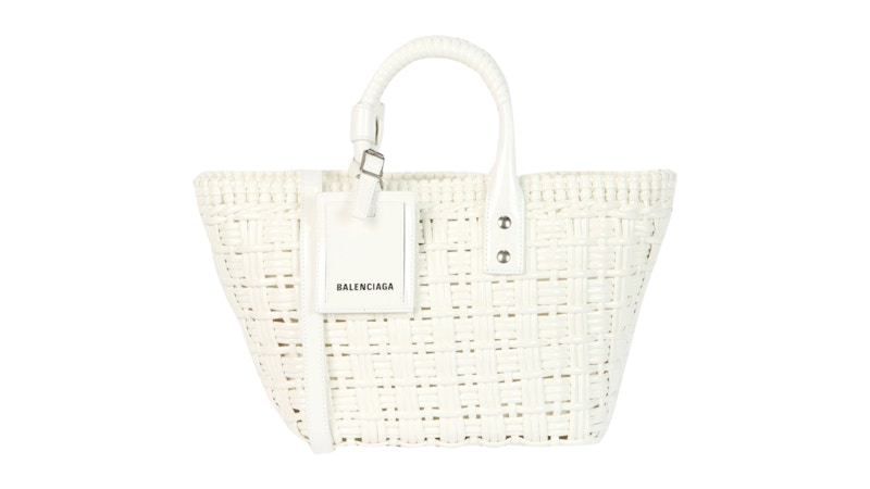 Balenciaga Bistro XS Basket Top Handle Bag Optic White - JP