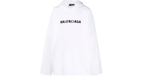 Balenciaga Blurry Logo Print Hoodie White