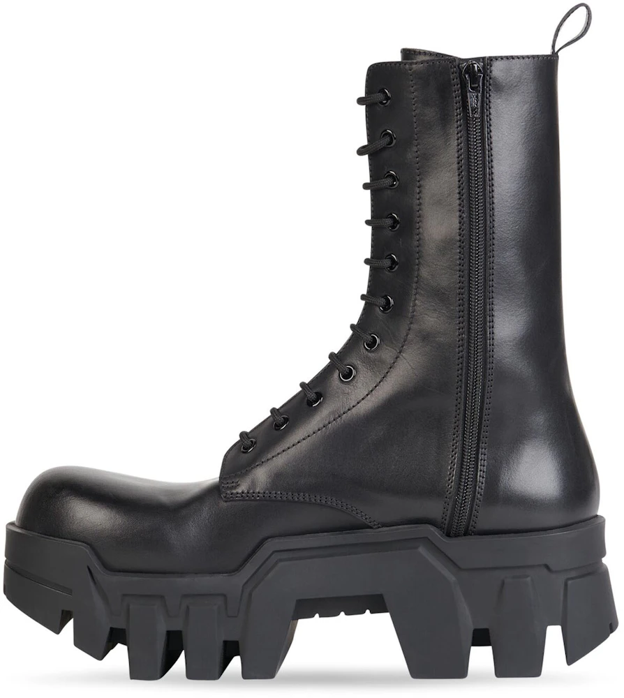 Balenciaga Bulldozer Laceup Boot Black Calfskin Men's - 672502WBCQ01000 ...