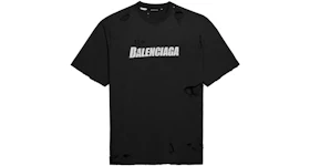 Balenciaga Caps Destroyed Flatground T-shirt Black