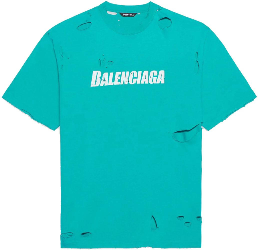 Balenciaga Caps Destroyed Flatground T-Shirt