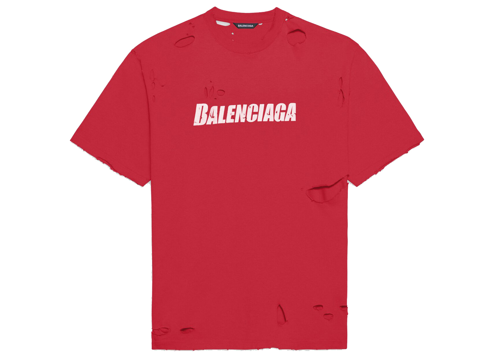Balenciaga Tshirt With Vintageeffect Womens Red  ShopStyle