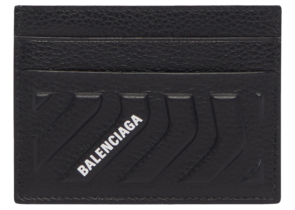 Balenciaga Car Long Coin And Card Holder in Grained Calfskin Black 