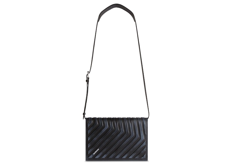 Balenciaga Car Flap Dirty Effect Crossbody Black in Grained