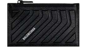 Balenciaga Car Long Coin And Card Holder in Grained Calfskin Black