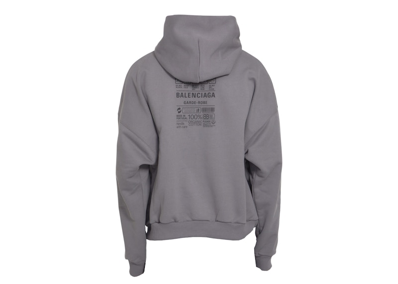 Balenciaga Care Label Hoodie Grey/Black