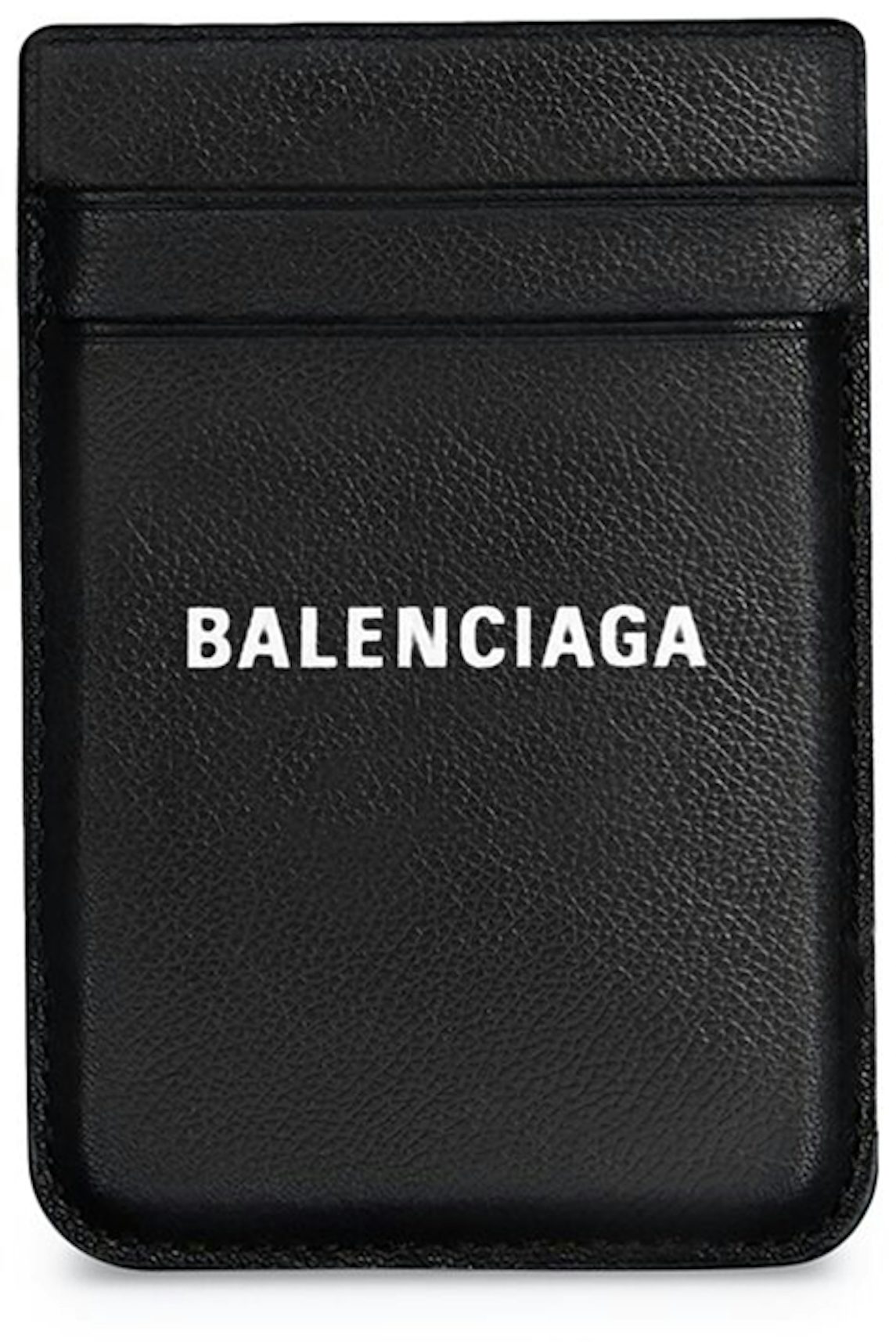 Konsultere forår klamre sig Balenciaga Cash Magnet (2 Card Slots) Phone Card Holder Black/White in  Grained Calfskin Leather - US