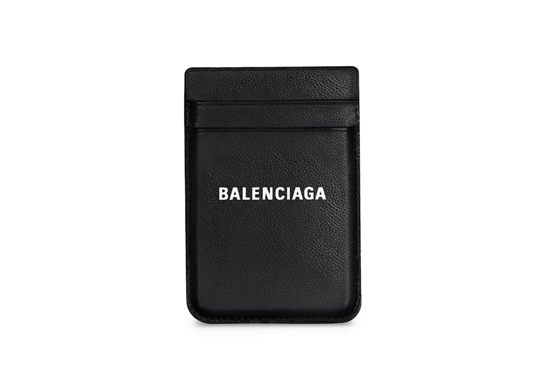 Pre-owned Balenciaga Cash Magnet (2 Card Slots) Phone Card Holder Black/white