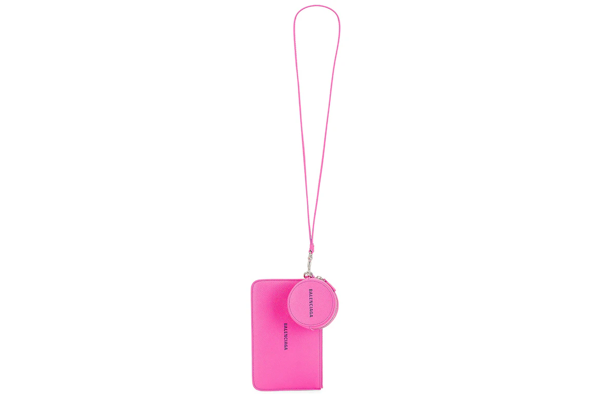 Balenciaga Cash Multipocket Strap Bag Neon Pink/Black