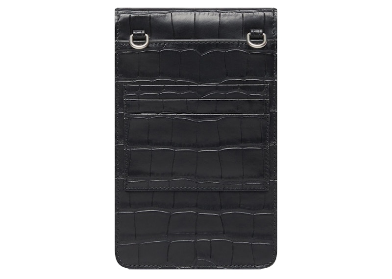 Balenciaga Cash Phone And Card Holder Graphite Black