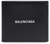 Balenciaga Cash Square (8 Card Slot 2 Bill Compartments) Folded Wallet Black/White