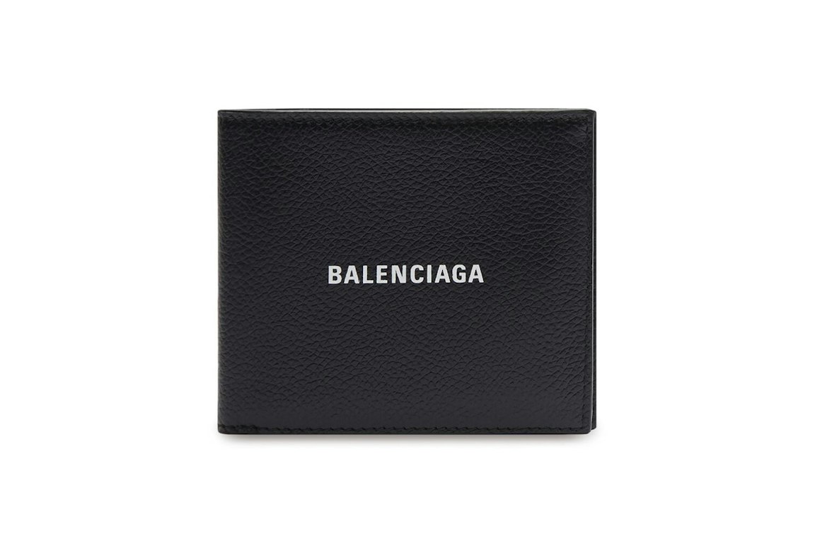 Pre-owned Balenciaga Cash Square (8 Card Slot 2 Bill Compartments) Folded Wallet Black/white