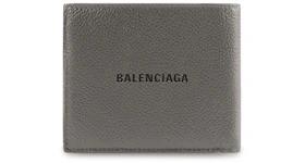 Balenciaga Cash Square (8 Card Slot 2 Bill Compartments) Folded Wallet Dark Grey/Black
