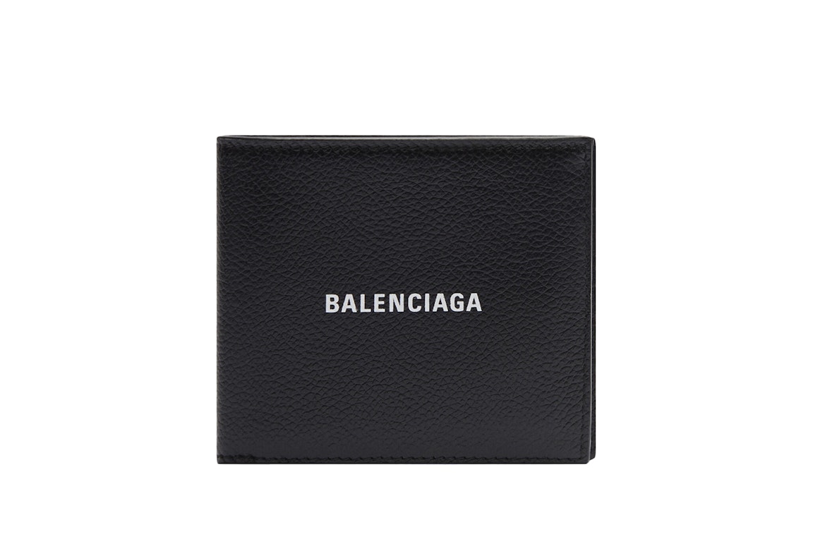 Pre-owned Balenciaga Cash Square Folded Coin Wallet Black/white