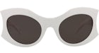 Balenciaga Cat Eye-Frame Bio Injection Sunglasses White/White/Grey (BB0256S-30013971-003)