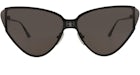 Balenciaga Cat Eye-Frame Metall-Sonnenbrille Schwarz/Schwarz/Grau (BB0191S-30011959-001)