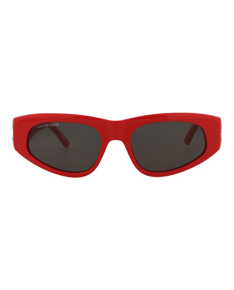 Pre-owned Balenciaga Women's Cat Eyeframe Recycled Acetate Sunglasses/30008868016) In Red/silver/grey (bb0095s In Multi