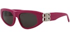 Balenciaga Lunettes de soleil yeux de chat Fuchsia/Argenté/Grey (BB0095S-30008868-017)