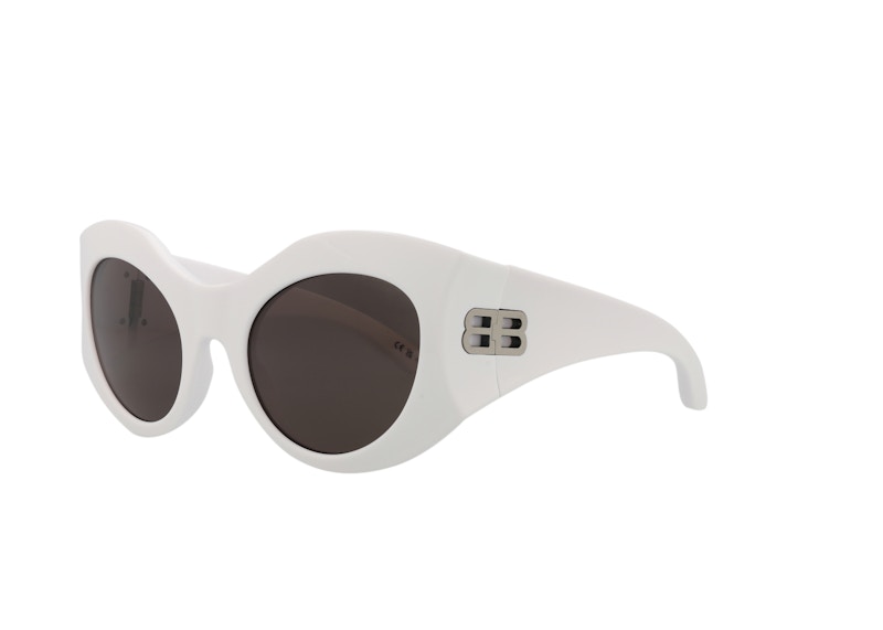 Pre-owned Balenciaga Women's Cat Eye Sunglasses003) In White/grey (bb0256s/30013971 In Multi