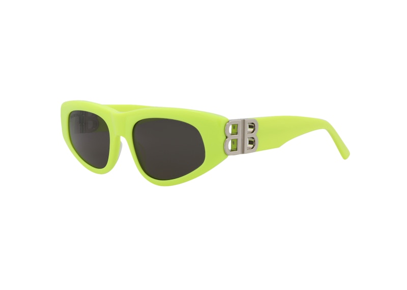 Pre-owned Balenciaga Women's Cat Eye Sunglasses/30008868007) In Yellow/silver/grey (bb0095s