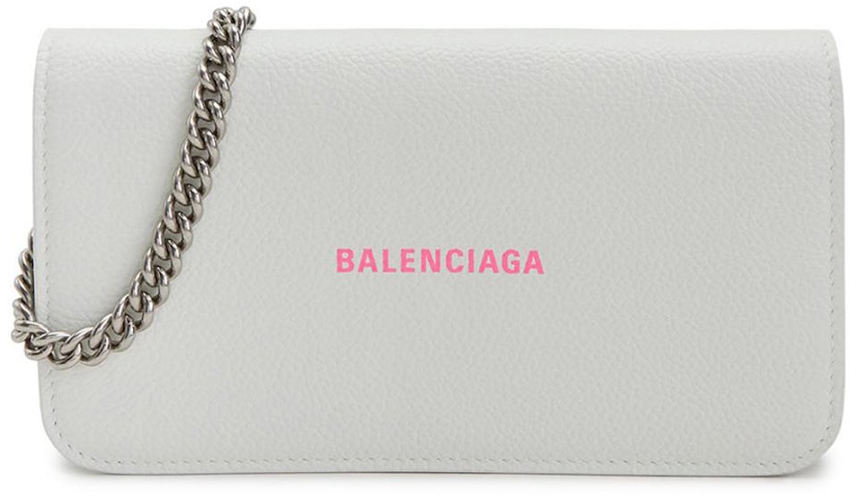Balenciaga Chain Crossbody Bag White in Leather with Silver-tone - US