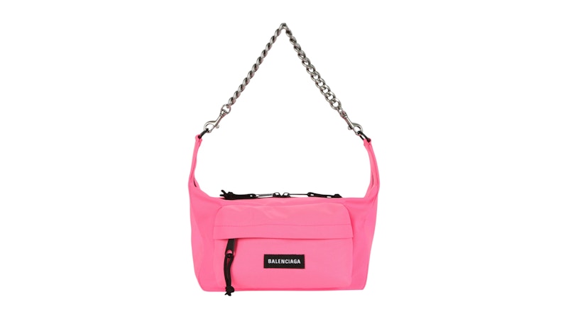 Balenciaga Chain-Link Raver Bag Pink Fluorescent