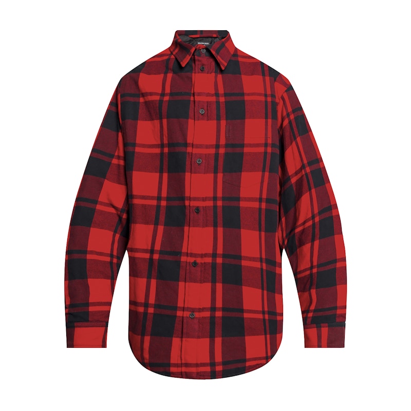 Balenciaga Check Cotton Jacket Red