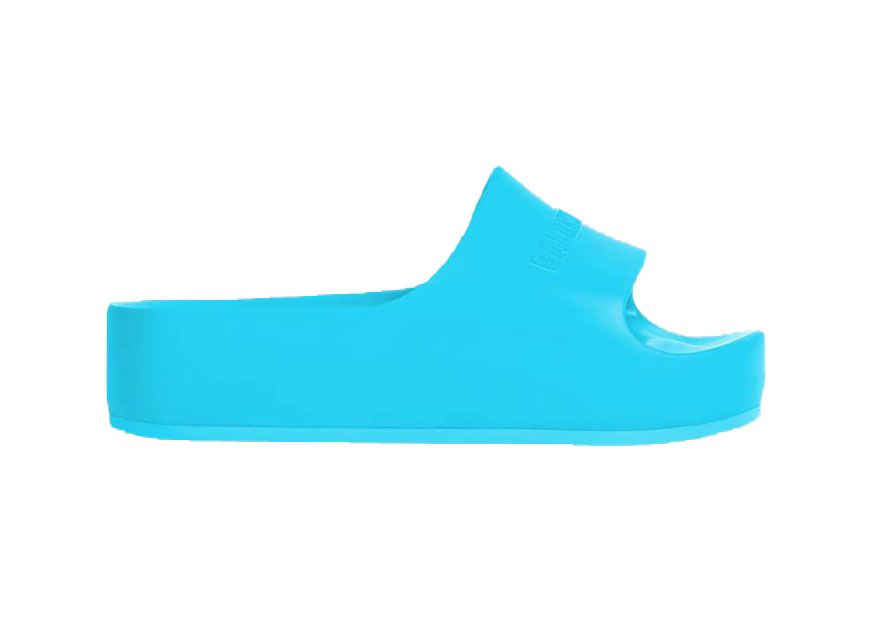 Logo Rubber Platform Slides in Blue  Balenciaga  Mytheresa