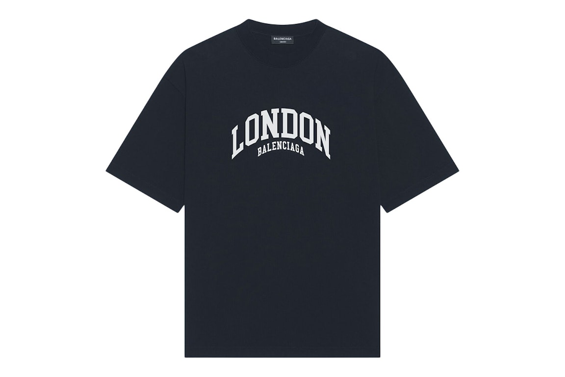 Pre-owned Balenciaga Cities London Medium Fit T-shirt Black/white