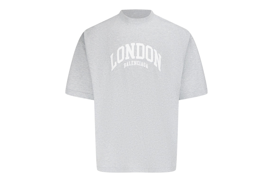 Pre-owned Balenciaga Cities London Medium Fit T-shirt Gray/white
