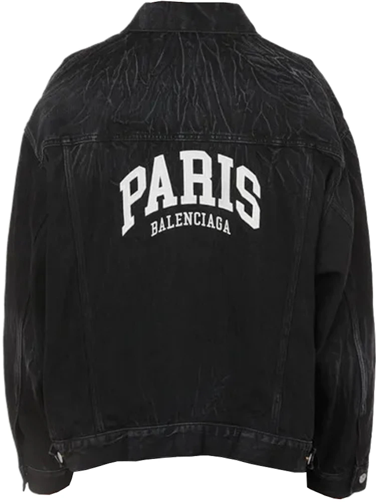 Men's luxury jacket - Balenciaga jacket in denim with white monogram print.