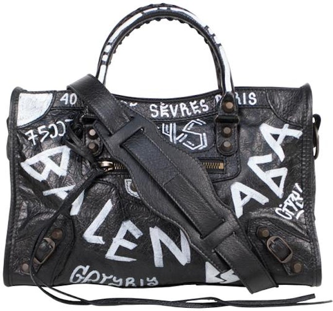 Balenciaga Mini Classic City Graffiti Bag in Black