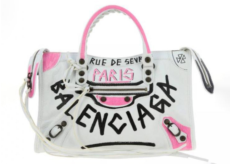 Balenciaga Classic City Graffiti Shoulder Bag White in Leather - JP