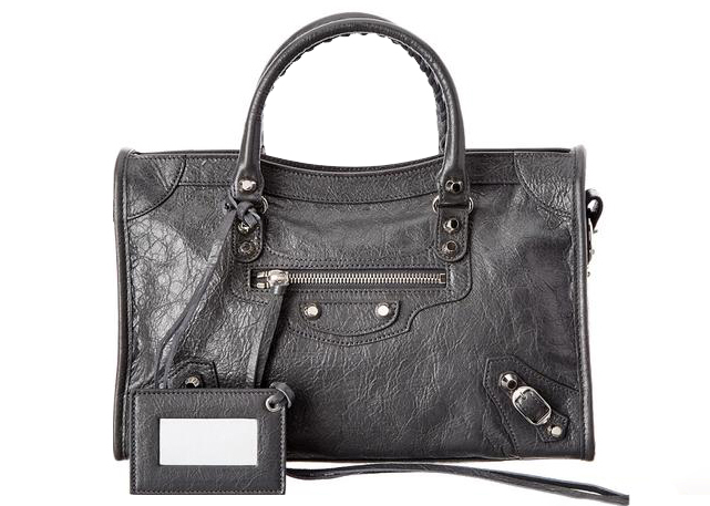 Balenciaga Classic City S Bag with Strap Gray in Lambskin Leather