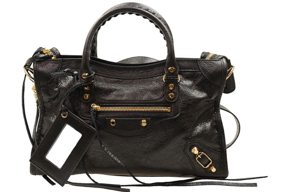 Balenciaga Classic City Shoulder Bag Small Gold-tone Black in Lambskin  Leather - US