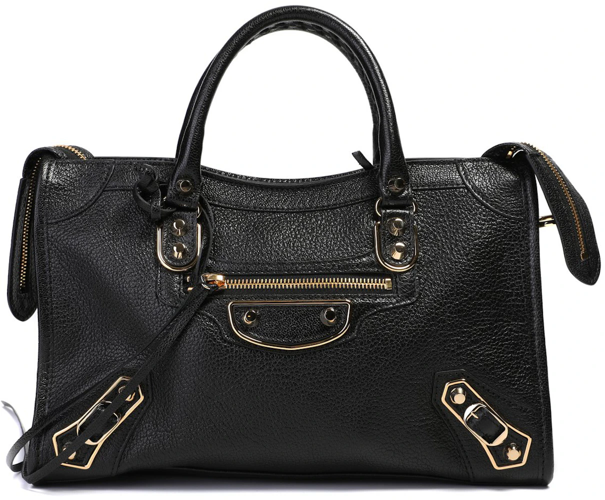 Balenciaga Classic Metallic Edge City Shoulder Bag S Black in with Gold-tone - US