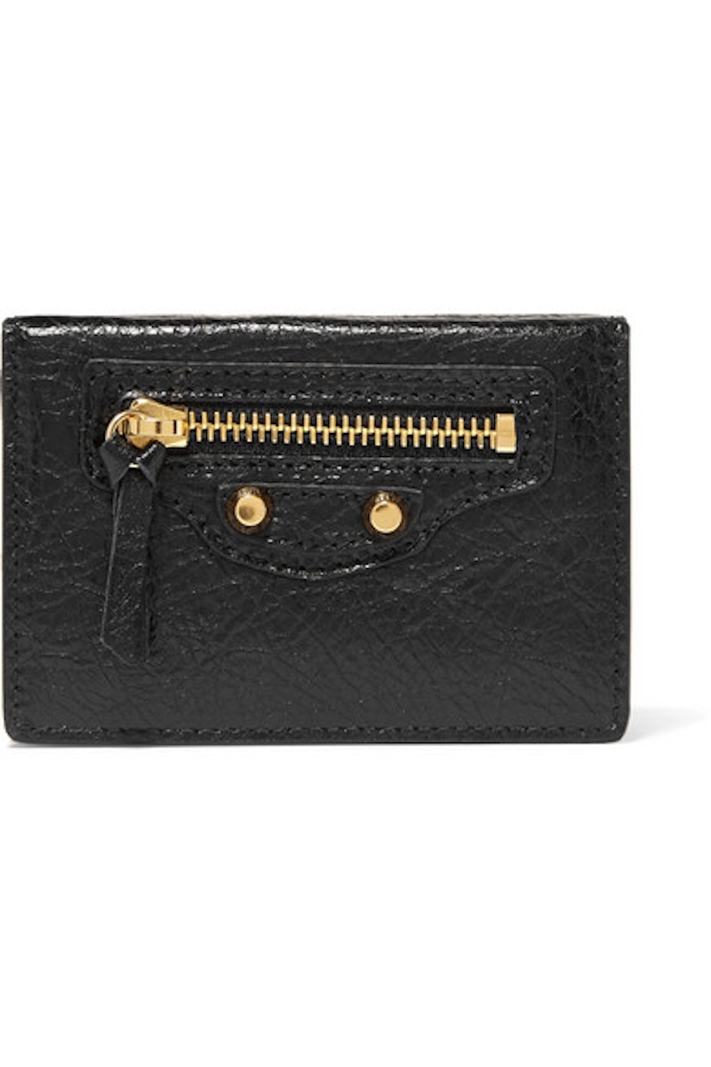 Balenciaga Classic Wallet Textured Mini Black in Lambskin with Gold-tone –  DE