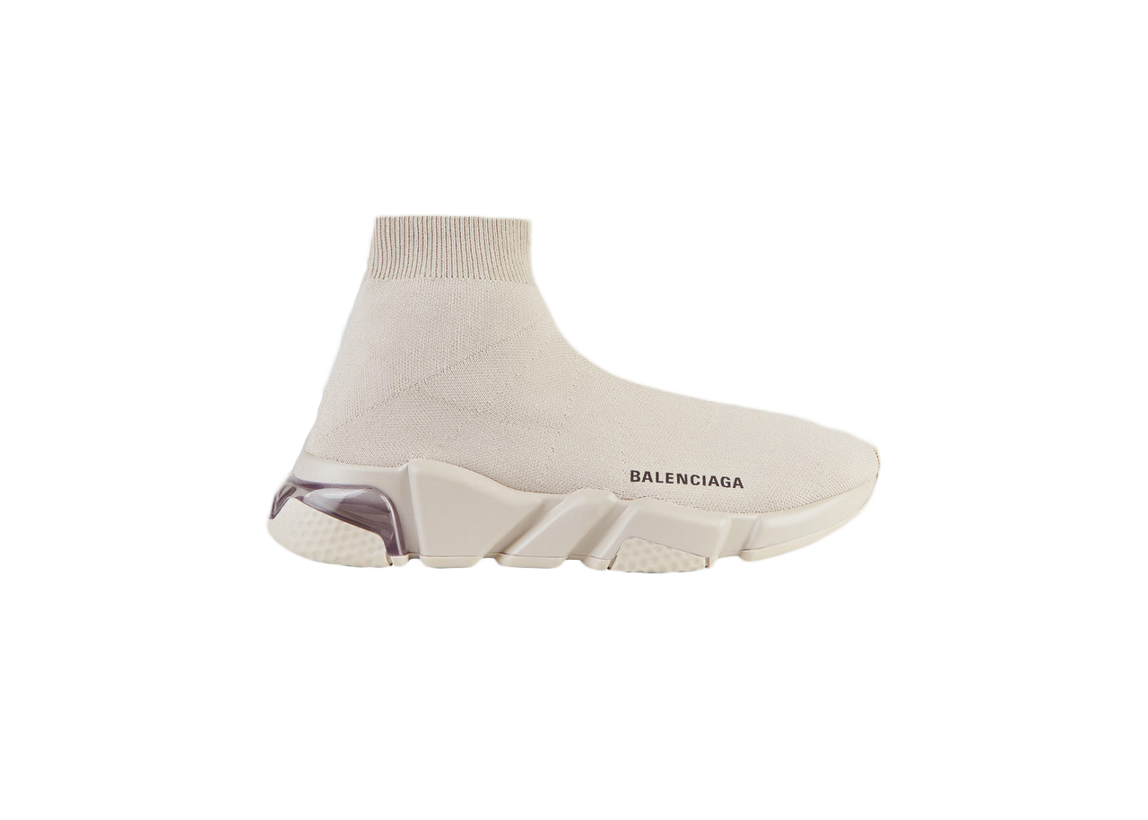 Mens Speed 20 Clear Sole Recycled Knit Sneaker in White  Balenciaga US