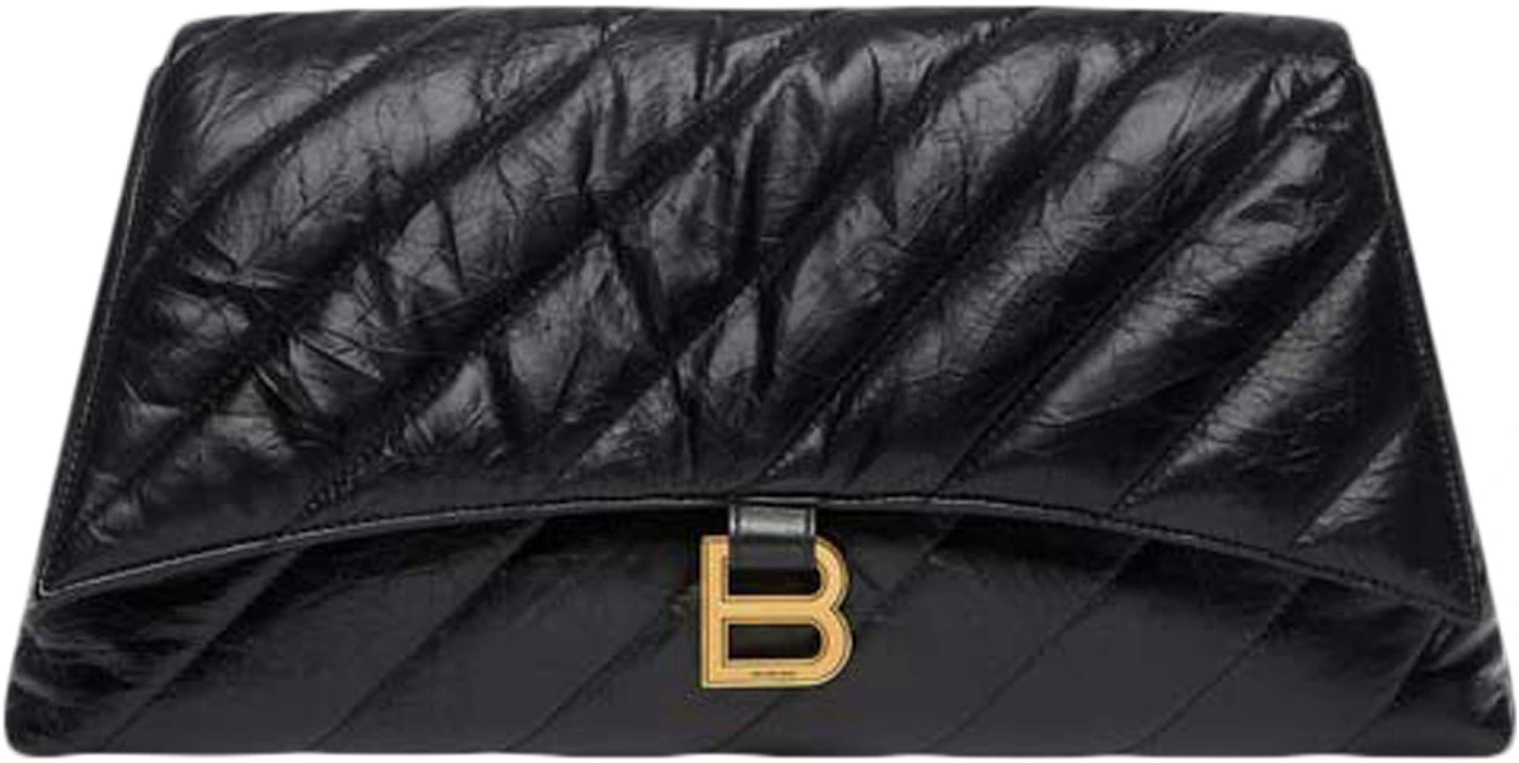 Balenciaga Black Patent Giant 21 Envelope Clutch