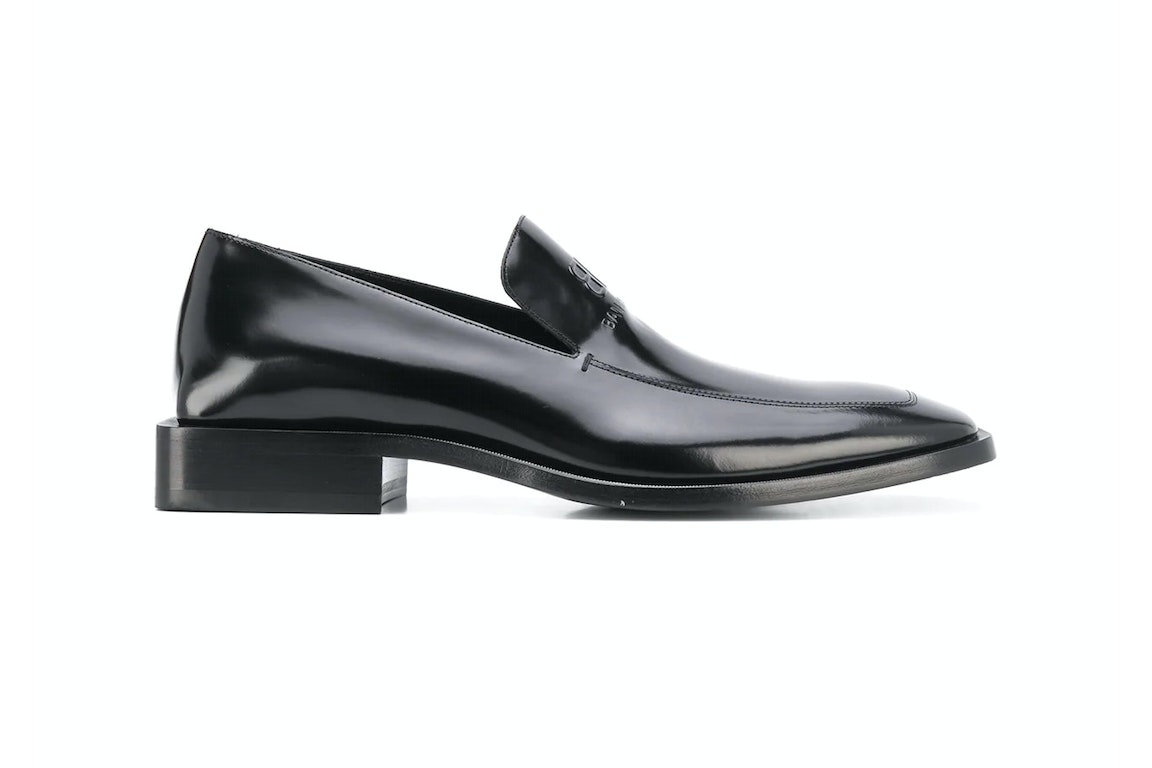 Pre-owned Balenciaga Coin Rim 20mm Loafers Black Leather
