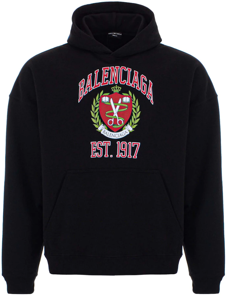 Balenciaga College wide fit Hoodie Black Men's - SS22 - US