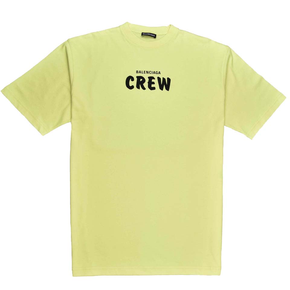 Balenciaga Crew Logo T-Shirt Fluo Yellow Men's - US